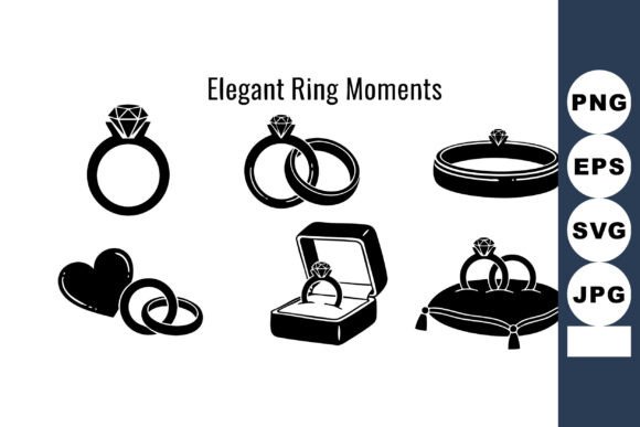 Elegant Black Silhouette Wedding Rings: A Design Asset for Romance