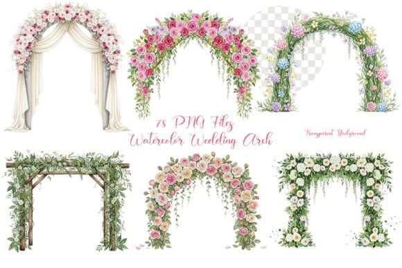 Elegant Floral Arch Illustrations for Your Designs