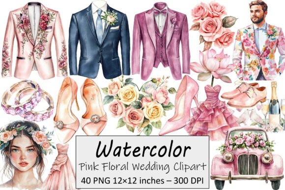Exploring Pink Floral Wedding Clipart for Modern Design