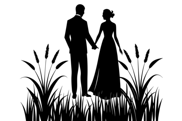Silhouette of a Wedding Couple Holding: A Designer's Guide to Romantic Vector Art