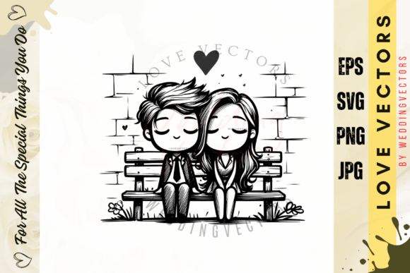 Wedding Couple and Love Vectors - C537: A Designer's Guide to Romantic Design Assets