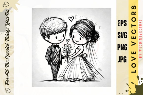 Wedding Couple and Love Vectors: C681's Artistic Romance