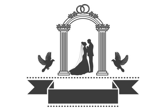 Wedding Emblem. Decorative Classic Black: The Enduring Charm of a Timeless Silhouette