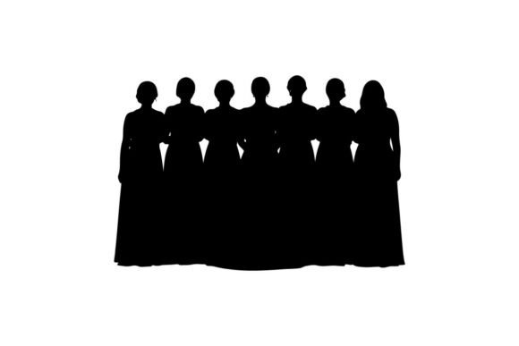 Wedding Group Silhouette Flat Design Vec: A Modern Visual Asset