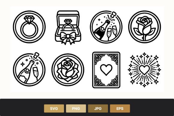 Wedding Ring Diamond Champagne Rose: Design Assets for Celebratory Brands